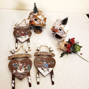 Christmas Hearts & Birds Decor Lot